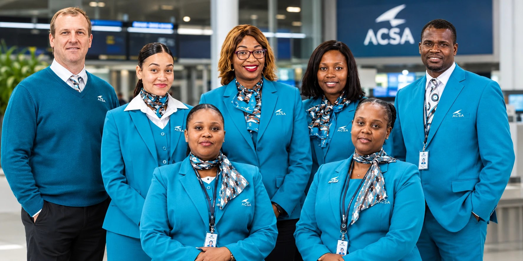 The ACSA airport team in the terminal