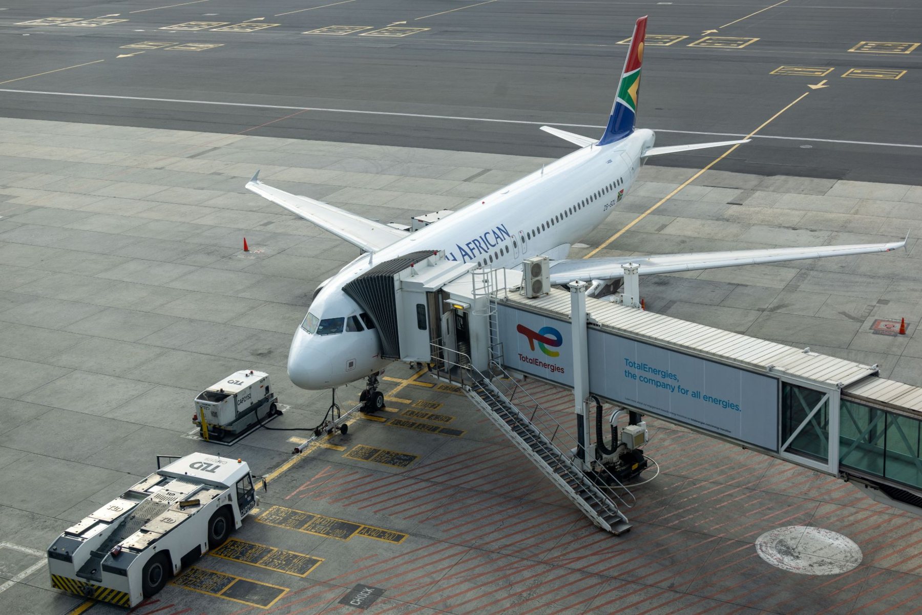 A plane at the gate